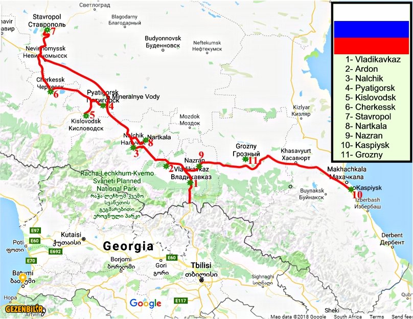 3 NORTH CAUCASUS ROUTE