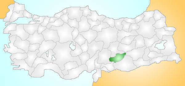 Adiyaman Turkey Provinces locator