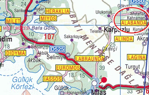 Alabanda map